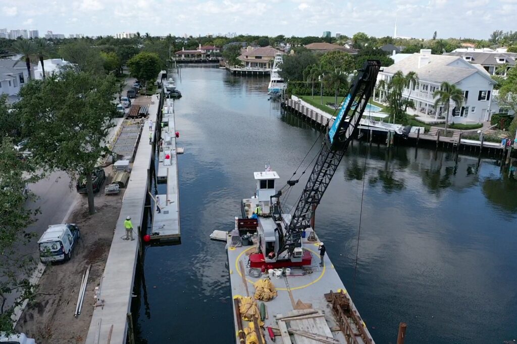 A view of the 230 N. Compass Barge4, showcasing its modern architecture and surrounding landscape.