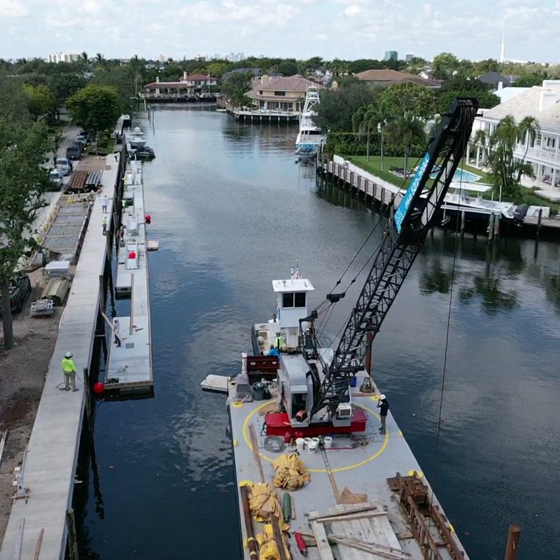 A view of the 230 N. Compass Barge4, showcasing its modern architecture and surrounding landscape.